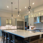 18 Inch Clear Glass Dome Pendant Light - Machinist