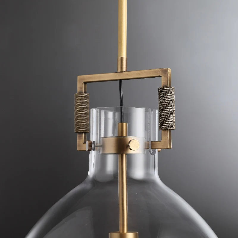 14 Inch Clear Glass Dome Pendant Light - Machinist