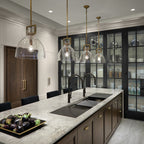 14 Inch Clear Glass Bell Pendant Light - Machinist