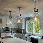 14 Inch Clear Glass Bell Pendant Light - Machinist