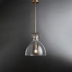 14 Inch Clear Glass Dome Pendant Light - Machinist