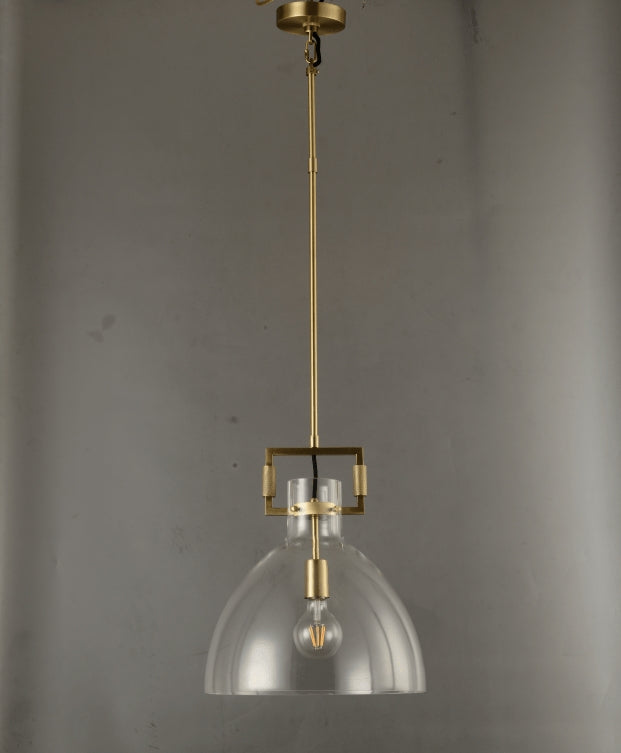 14 Inch Clear Glass Dome Pendant Light - Machinist