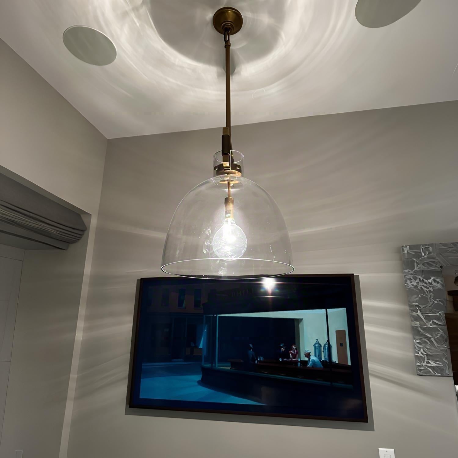 14 Inch Clear Glass Dome Pendant Light - Machinist