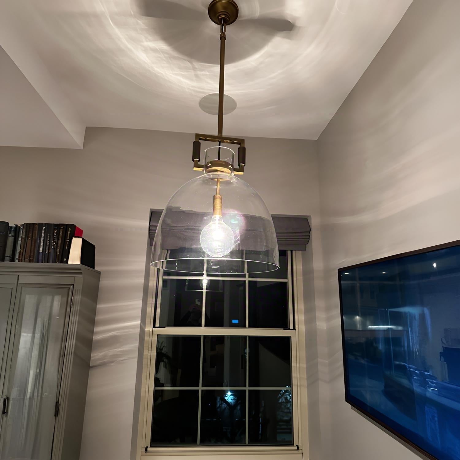 14 Inch Clear Glass Dome Pendant Light - Machinist