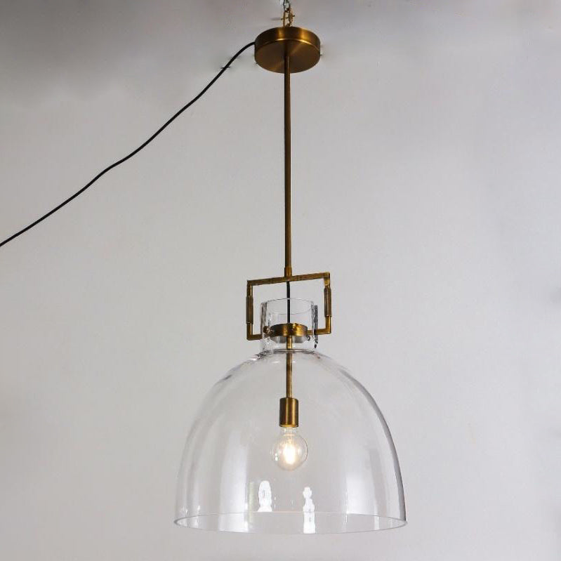 18 Inch Clear Glass Dome Pendant Light - Machinist