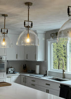 18 Inch Clear Glass Dome Pendant Light - Machinist