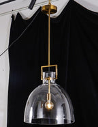 18 Inch Clear Glass Dome Pendant Light - Machinist