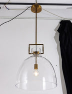 18 Inch Clear Glass Dome Pendant Light - Machinist