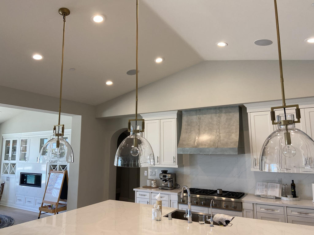 18 Inch Clear Glass Dome Pendant Light - Machinist