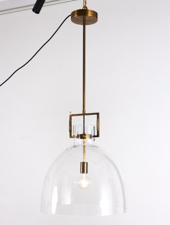 18 Inch Clear Glass Dome Pendant Light - Machinist
