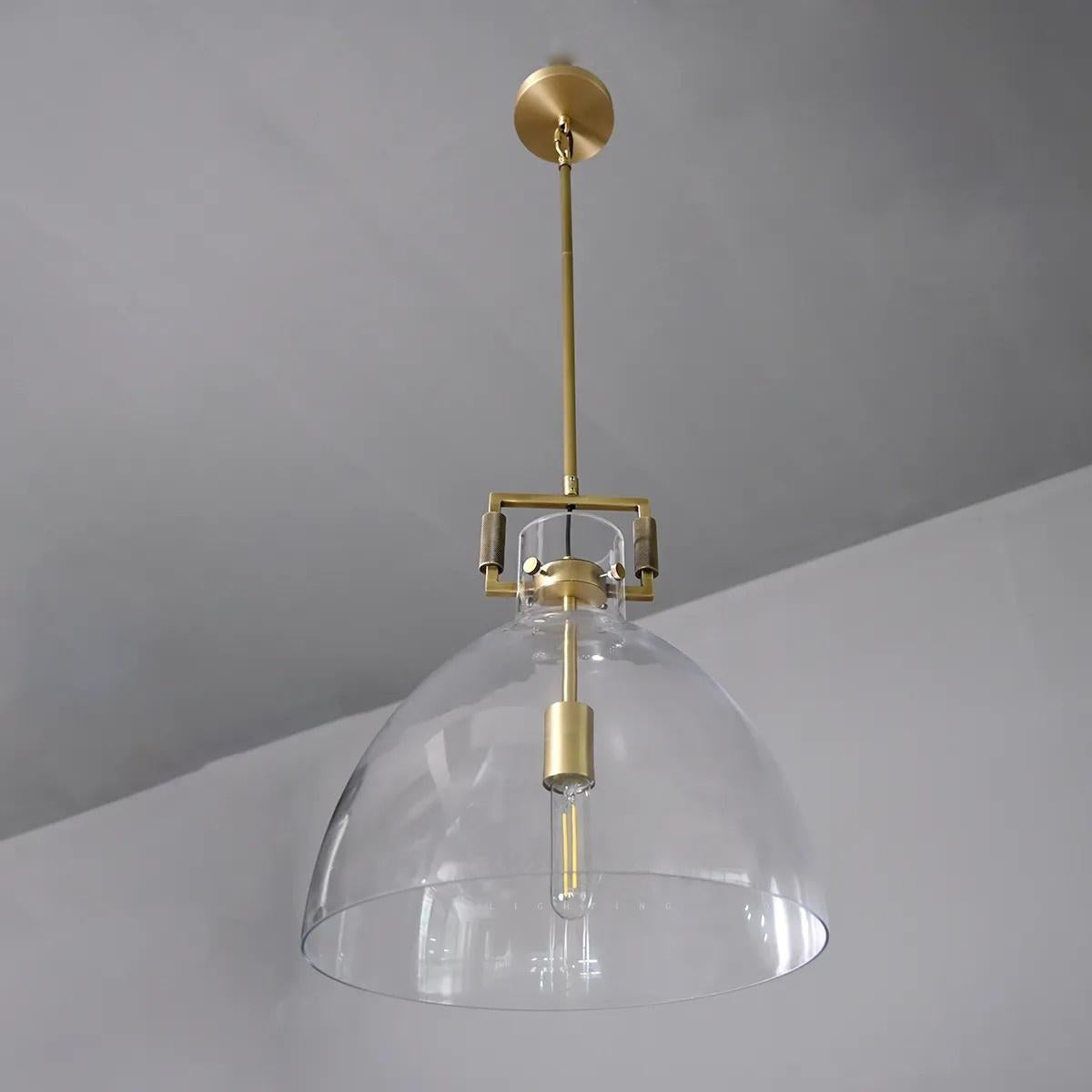 18 Inch Clear Glass Dome Pendant Light - Machinist