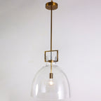 18 Inch Clear Glass Dome Pendant Light - Machinist