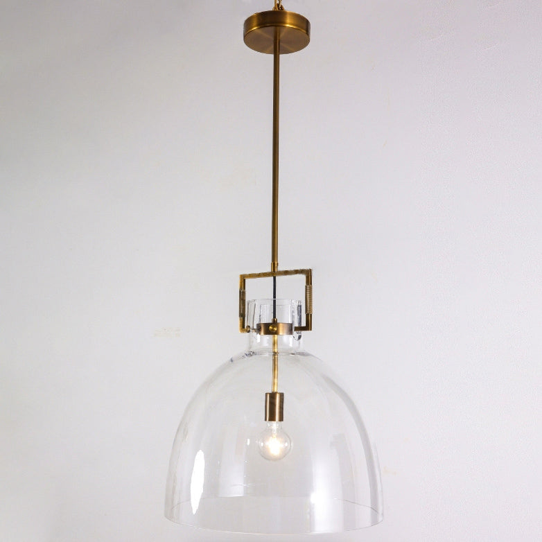 18 Inch Clear Glass Dome Pendant Light - Machinist