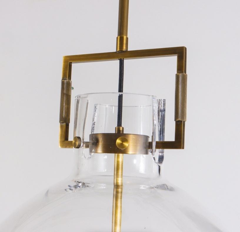 18 Inch Clear Glass Dome Pendant Light - Machinist