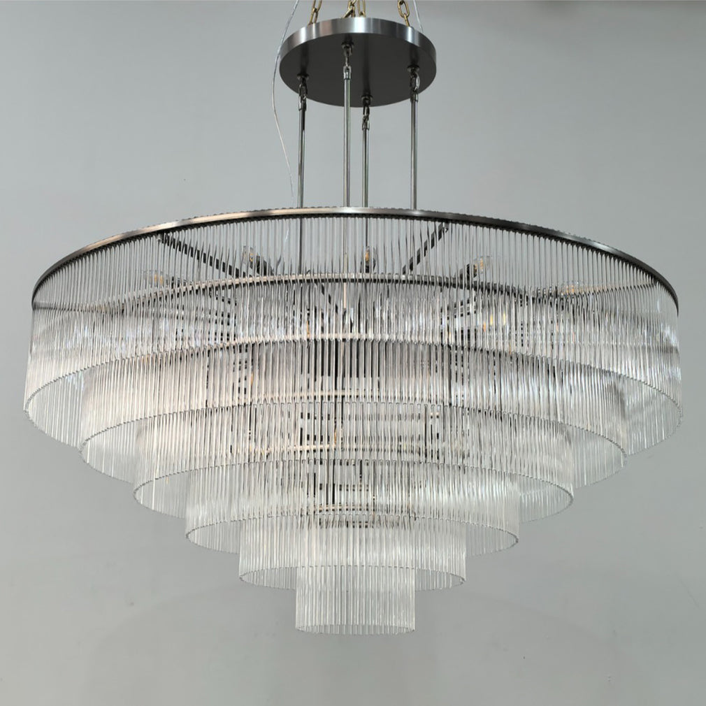 60 Inch Glass Rod Tiered Chandelier - Amadeo