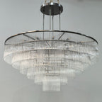 60 Inch Glass Rod Tiered Chandelier - Amadeo