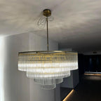 40 Inch Glass Rod Tiered Chandelier - Amadeo