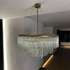 40 Inch Glass Rod Tiered Chandelier - Amadeo