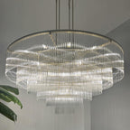 60 Inch Glass Rod Tiered Chandelier - Amadeo