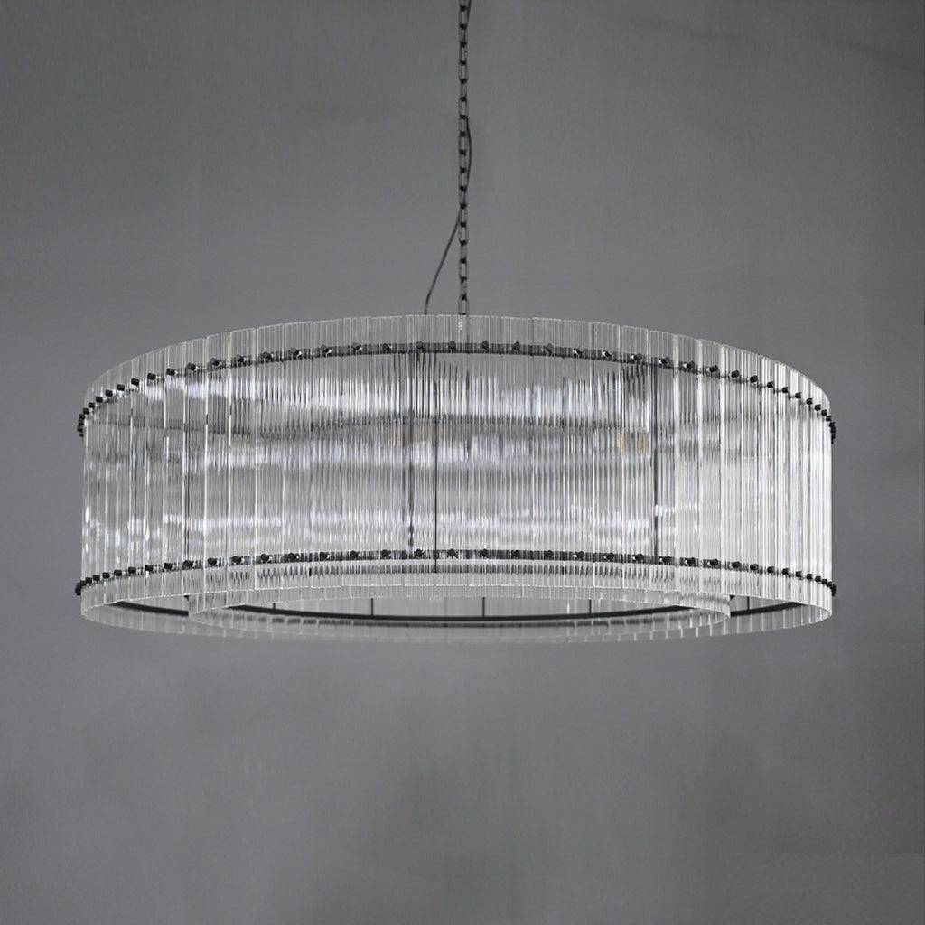 48 Inch Ribbed Glass Round Chandelier - San Marco
