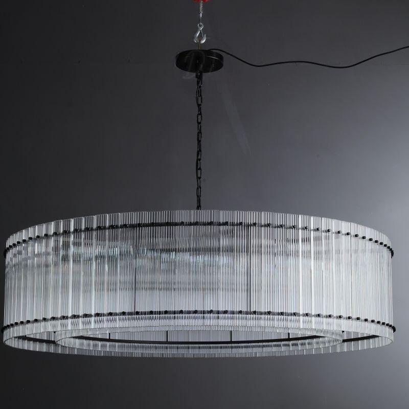 60 Inch Ribbed Glass Round Chandelier - San Marco