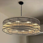 60 Inch Ribbed Glass Round Chandelier - San Marco