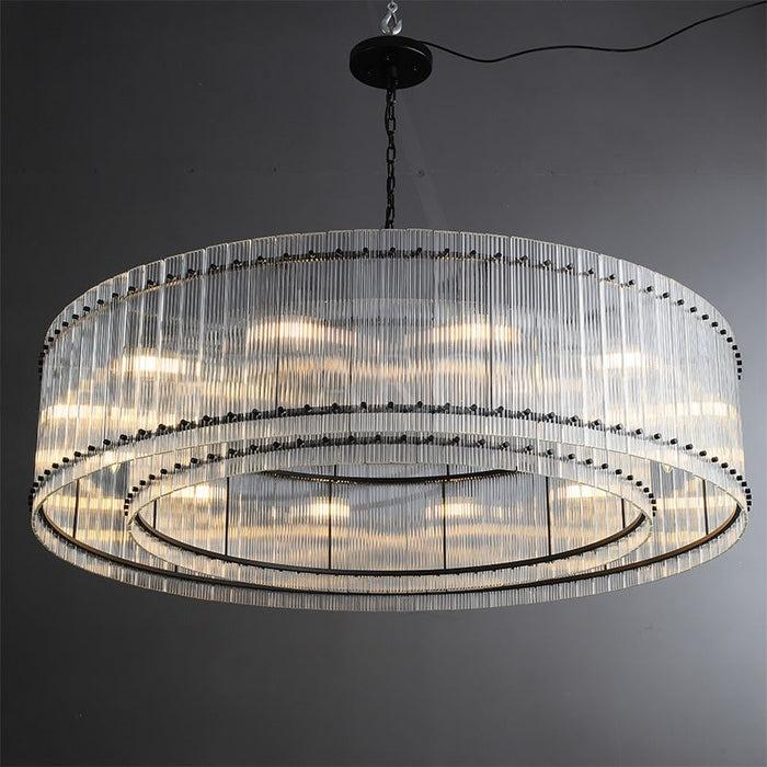 60 Inch Ribbed Glass Round Chandelier - San Marco