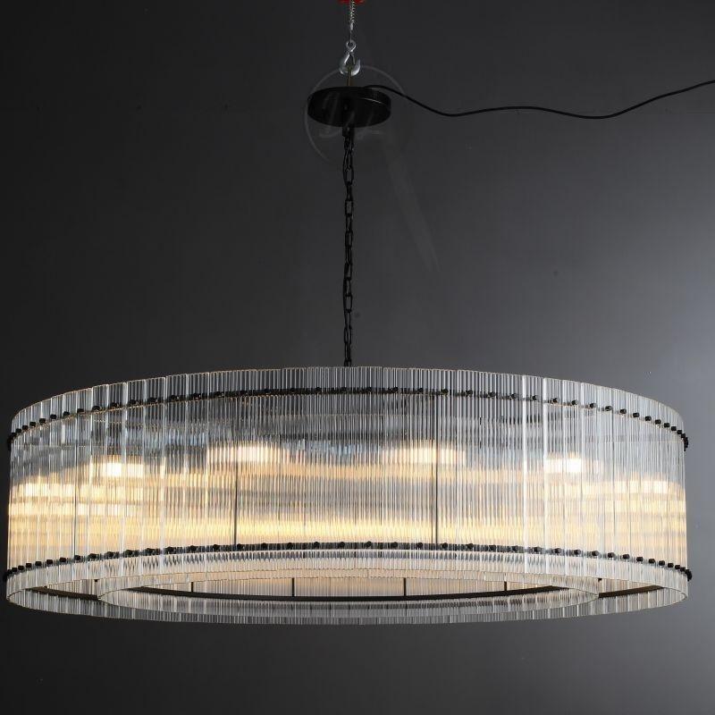 60 Inch Ribbed Glass Round Chandelier - San Marco