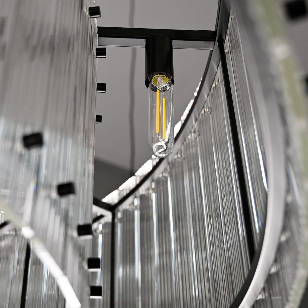 60 Inch Ribbed Glass Round Chandelier - San Marco