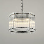 22 Inch Ribbed Glass Round Chandelier - San Marco