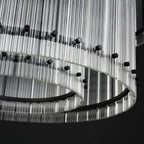 22 Inch Ribbed Glass Round Chandelier - San Marco