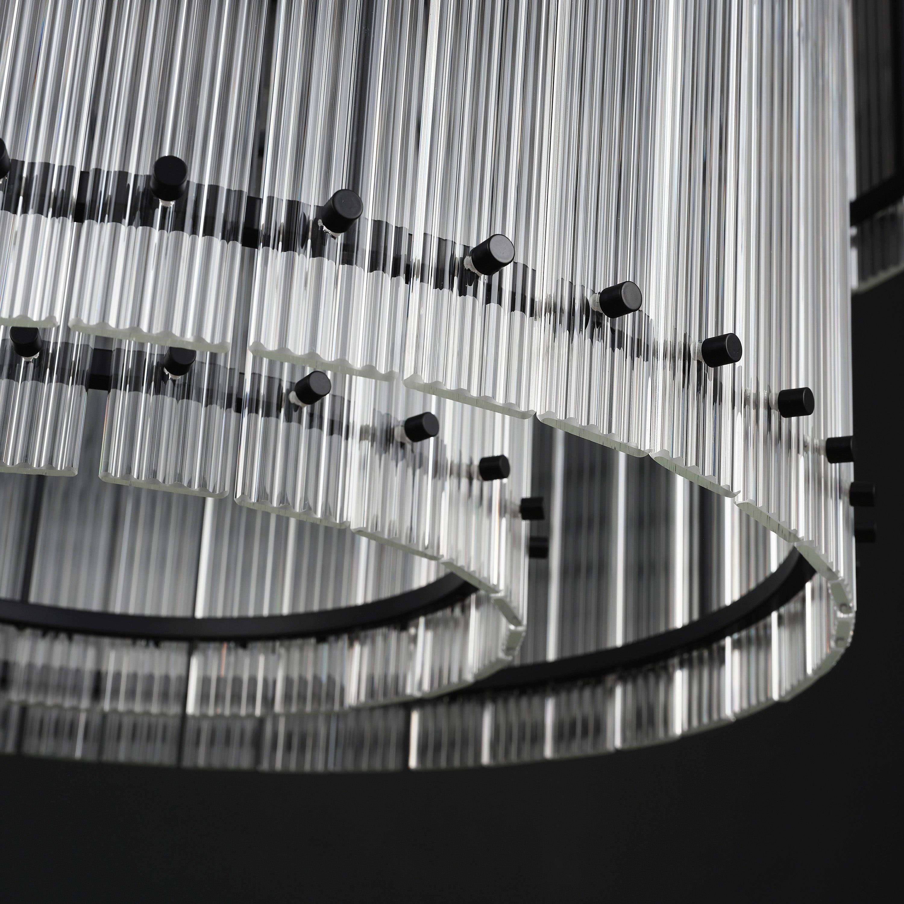 22 Inch Ribbed Glass Round Chandelier - San Marco