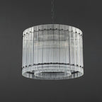 22 Inch Ribbed Glass Round Chandelier - San Marco