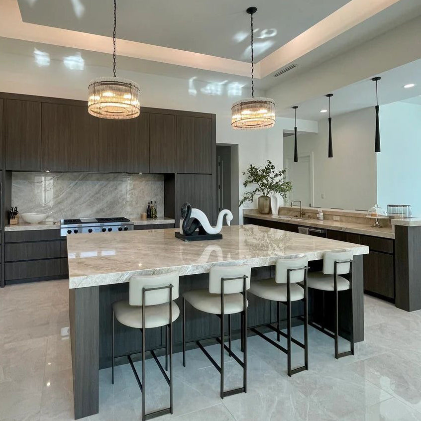 22 Inch Ribbed Glass Round Chandelier - San Marco