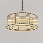 37 Inch Ribbed Glass Round Chandelier - San Marco