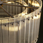 37 Inch Ribbed Glass Round Chandelier - San Marco