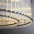 37 Inch Ribbed Glass Round Chandelier - San Marco