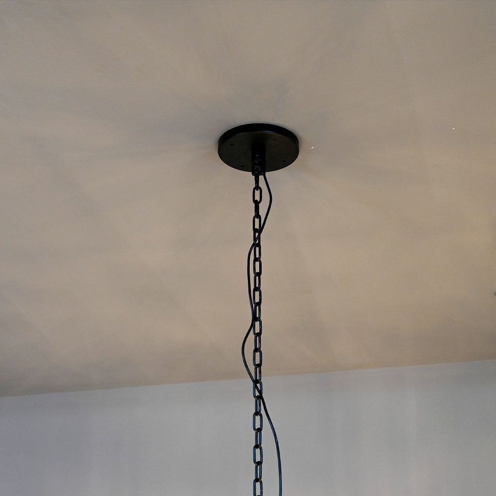22 Inch Ribbed Glass Round Chandelier - San Marco