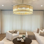 48 Inch Ribbed Glass Round Chandelier - San Marco