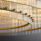 48 Inch Ribbed Glass Round Chandelier - San Marco