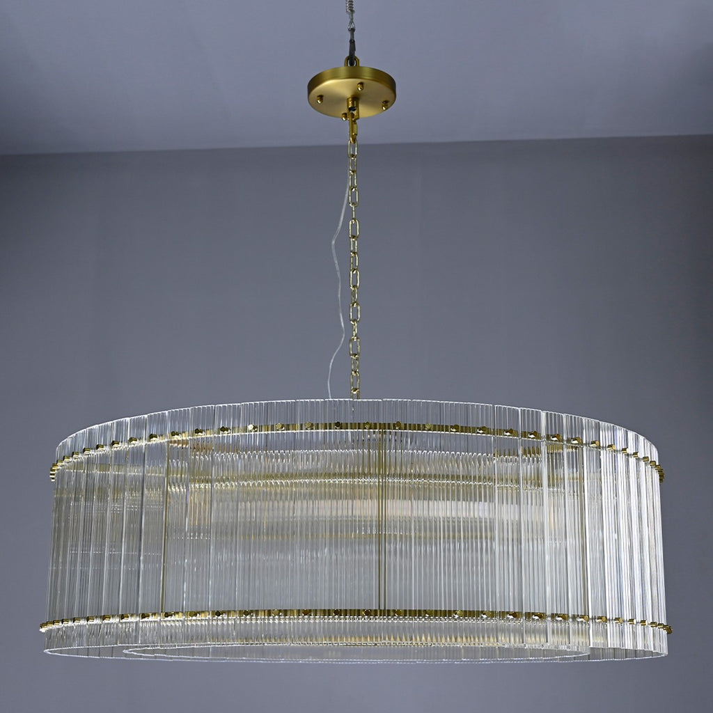 48 Inch Ribbed Glass Round Chandelier - San Marco
