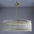 48 Inch Ribbed Glass Round Chandelier - San Marco