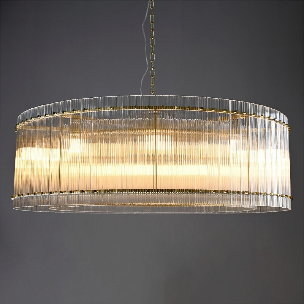 48 Inch Ribbed Glass Round Chandelier - San Marco