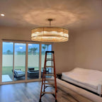 60 Inch Ribbed Glass Round Chandelier - San Marco