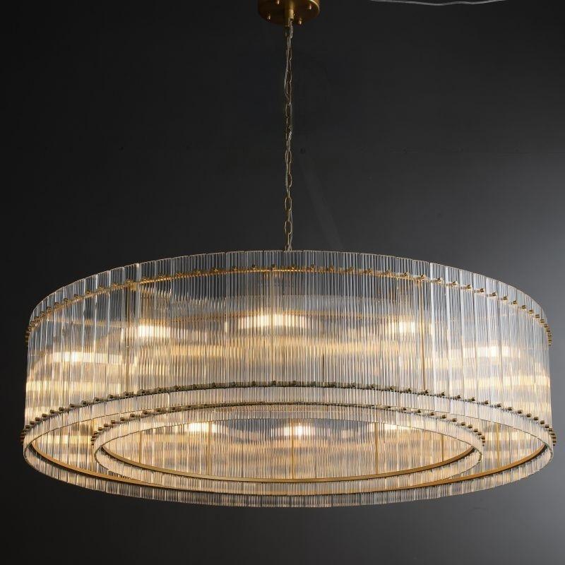 60 Inch Ribbed Glass Round Chandelier - San Marco