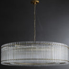 60 Inch Ribbed Glass Round Chandelier - San Marco
