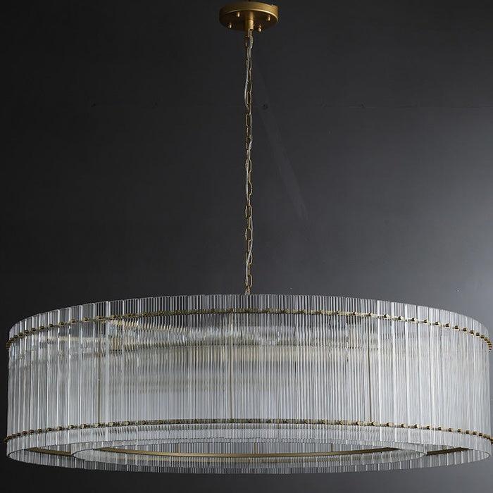 60 Inch Ribbed Glass Round Chandelier - San Marco