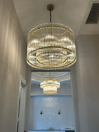 22 Inch Ribbed Glass Round Chandelier - San Marco
