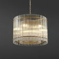 22 Inch Ribbed Glass Round Chandelier - San Marco