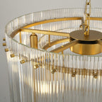22 Inch Ribbed Glass Round Chandelier - San Marco